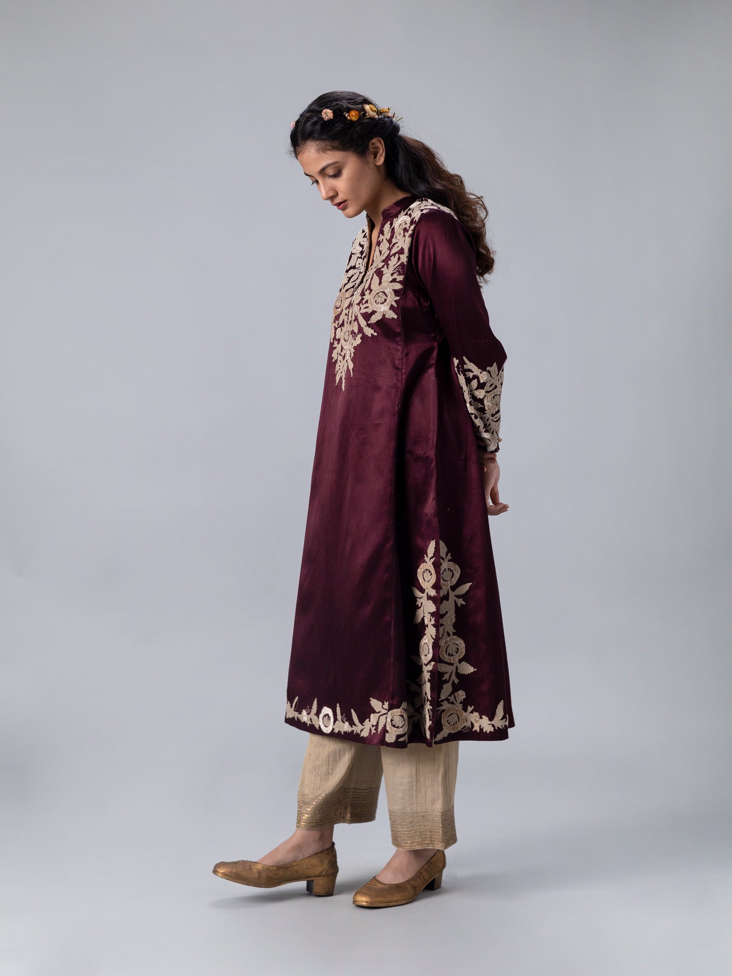 Kanchan Wine Kurta - CiceroniKurtaShades of India