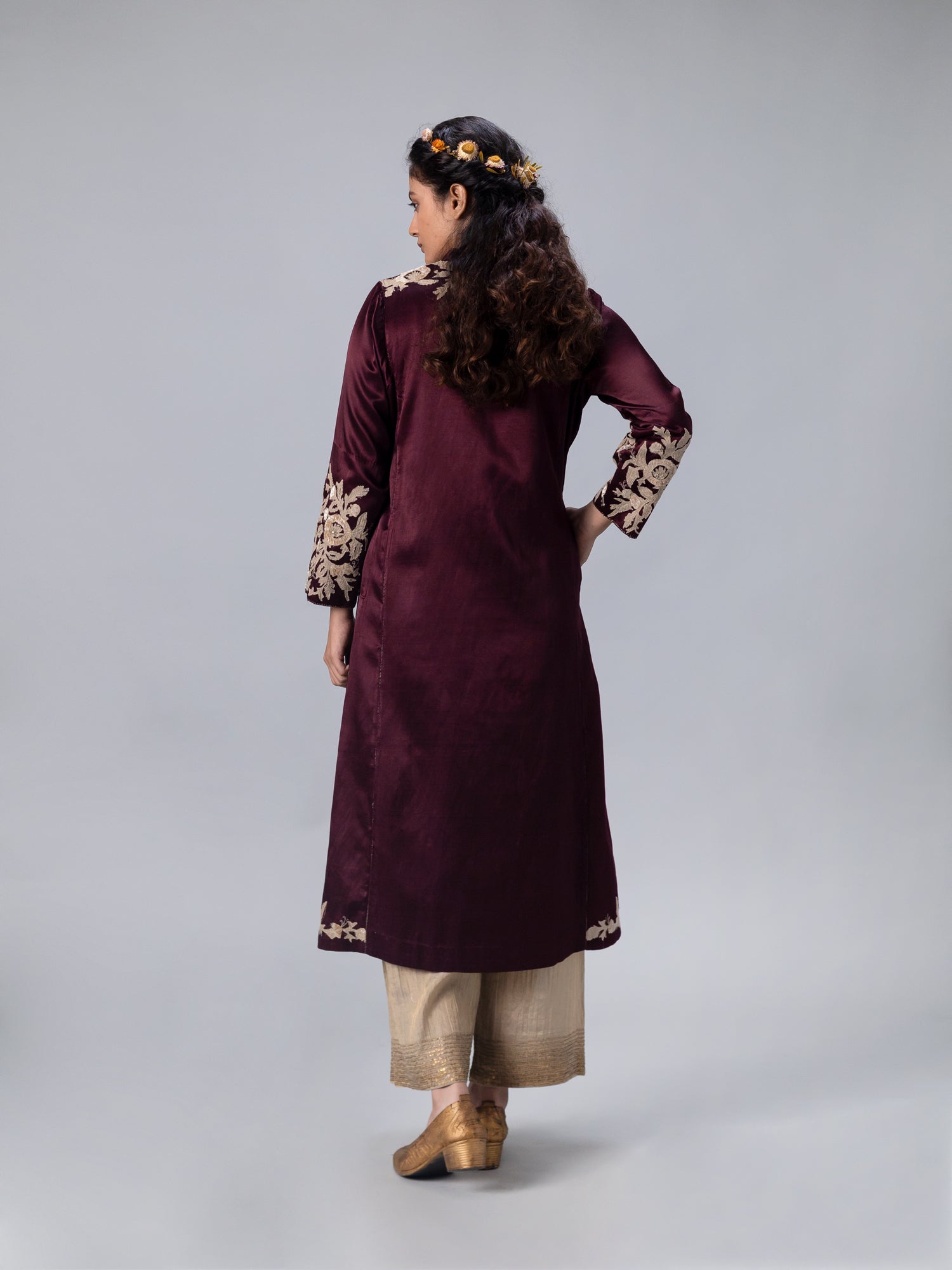 Kanchan Wine Kurta - CiceroniKurtaShades of India