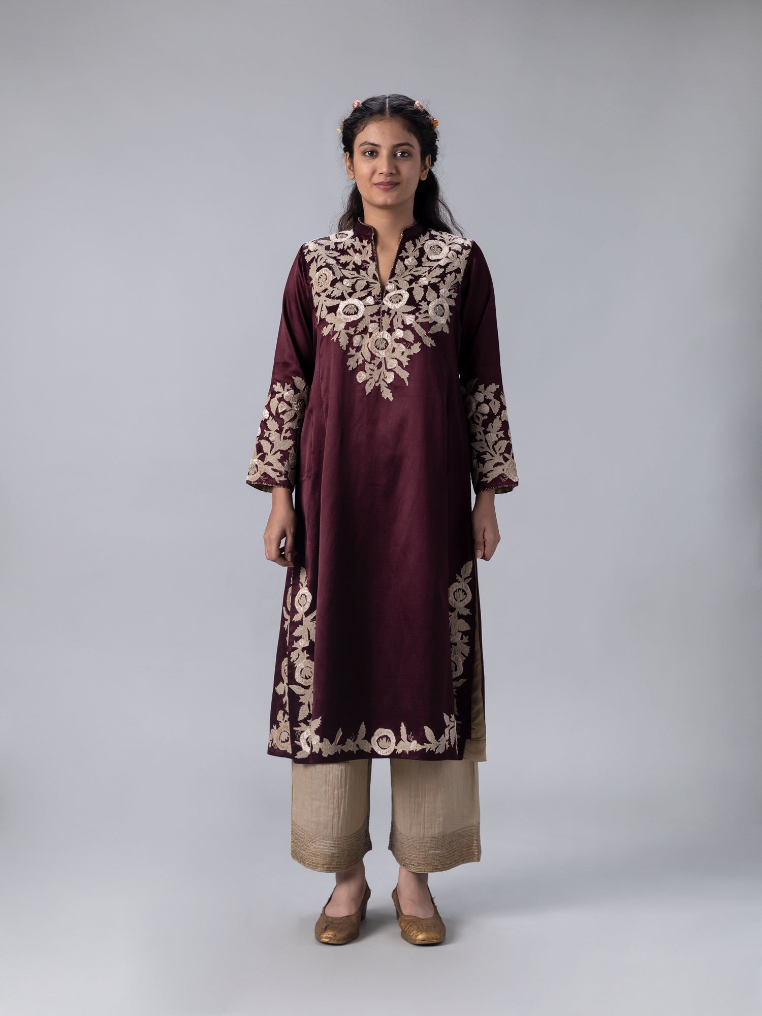 Kanchan Wine Kurta - CiceroniKurtaShades of India