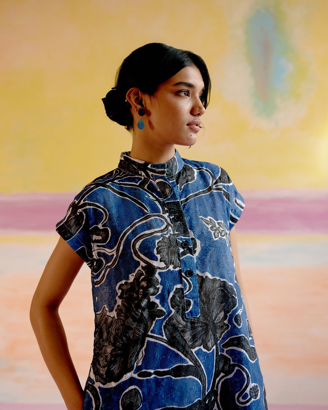 Kara Kaftan Dress - Blue Jardin - CiceroniDressesHappi Space