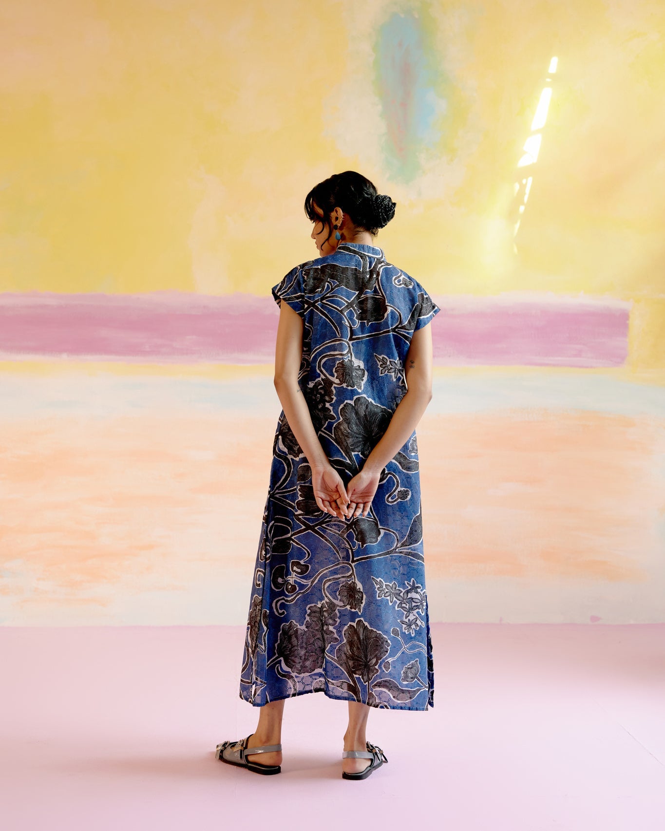 Kara Kaftan Dress - Blue Jardin - CiceroniDressesHappi Space