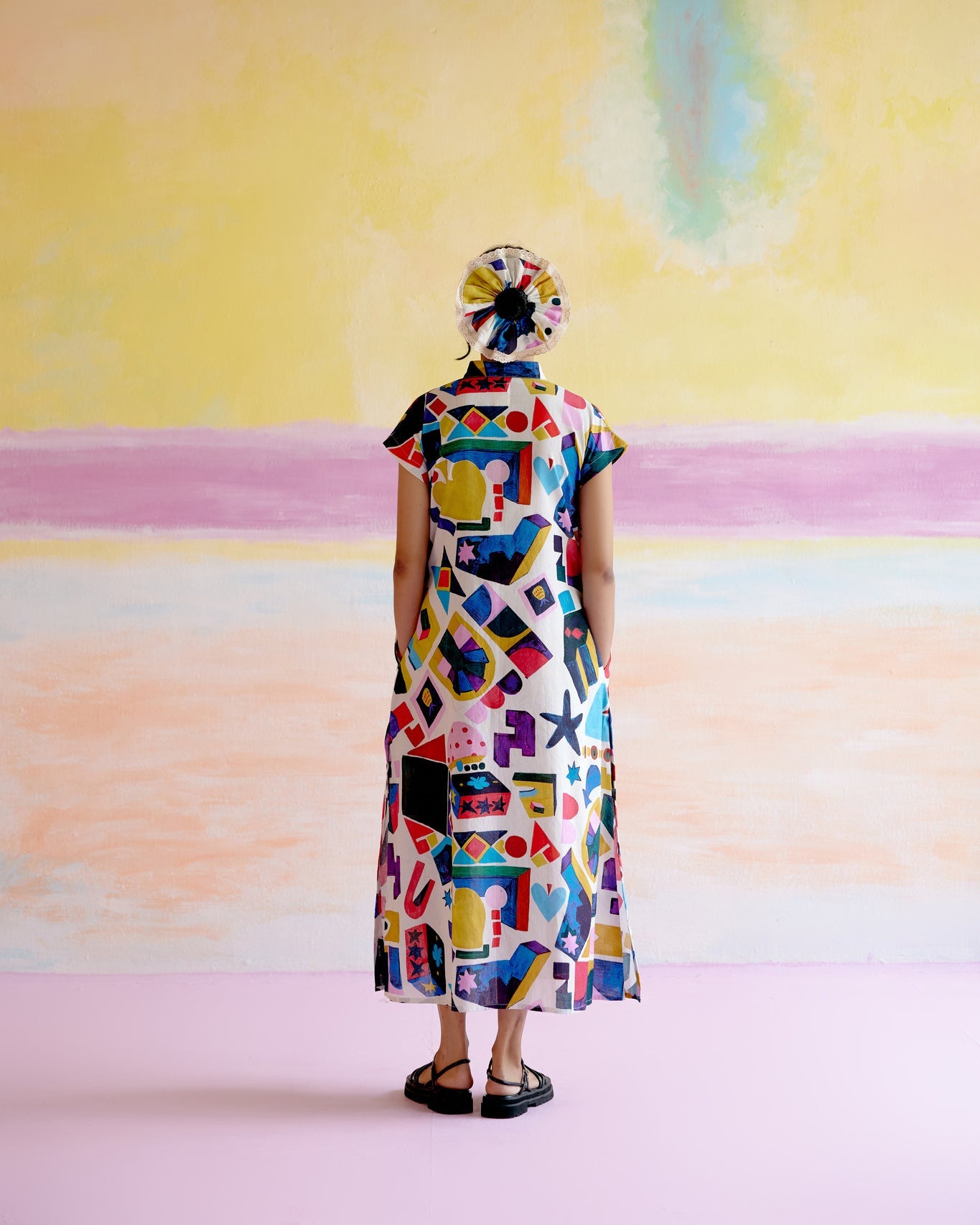 Kara Kaftan Dress in Arcade Print - CiceroniDressesHappi Space