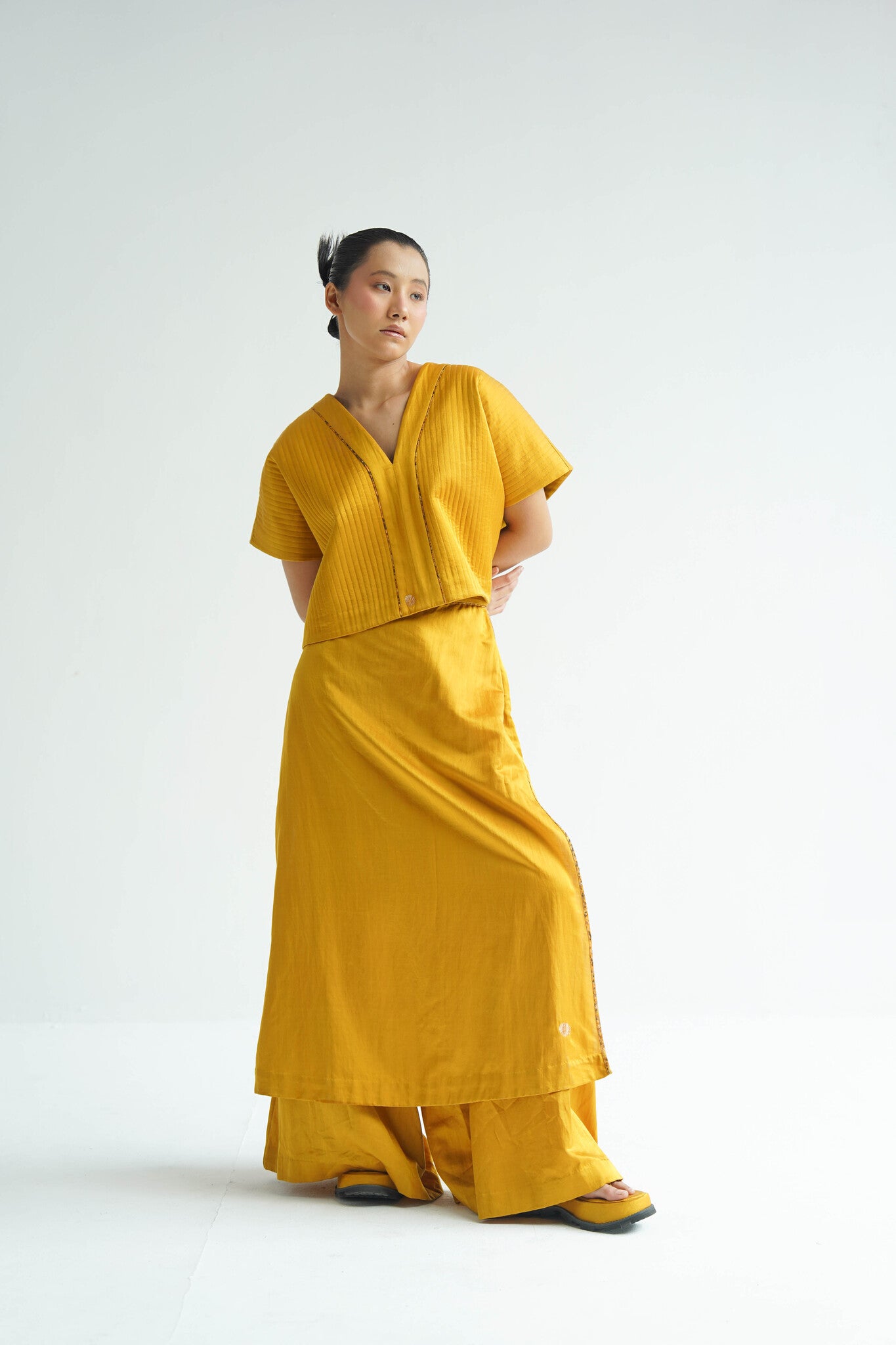 Karashi Quilted Top with Drape Trouser - CiceroniCo - ord SetTil