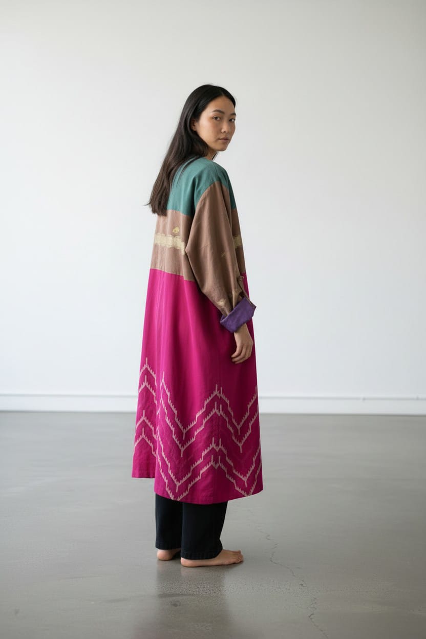 Karat Patch Shirt Dress – Red Magenta Jamdani - CiceroniDressesBhomra