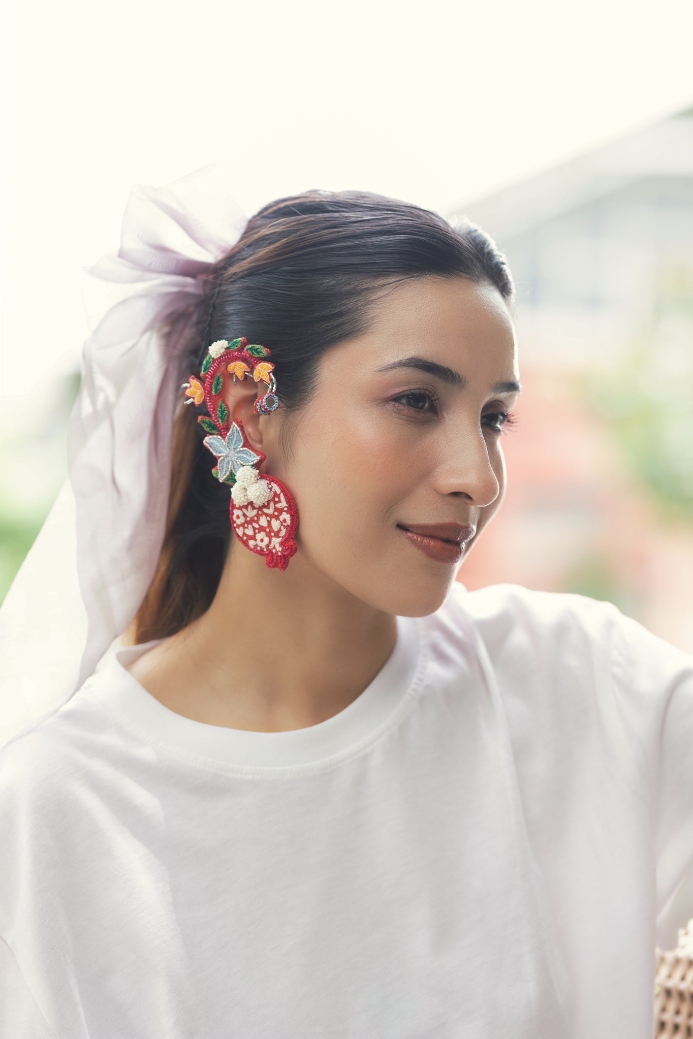 Karishma Earrings - Red - CiceroniEarringsKrutiArts