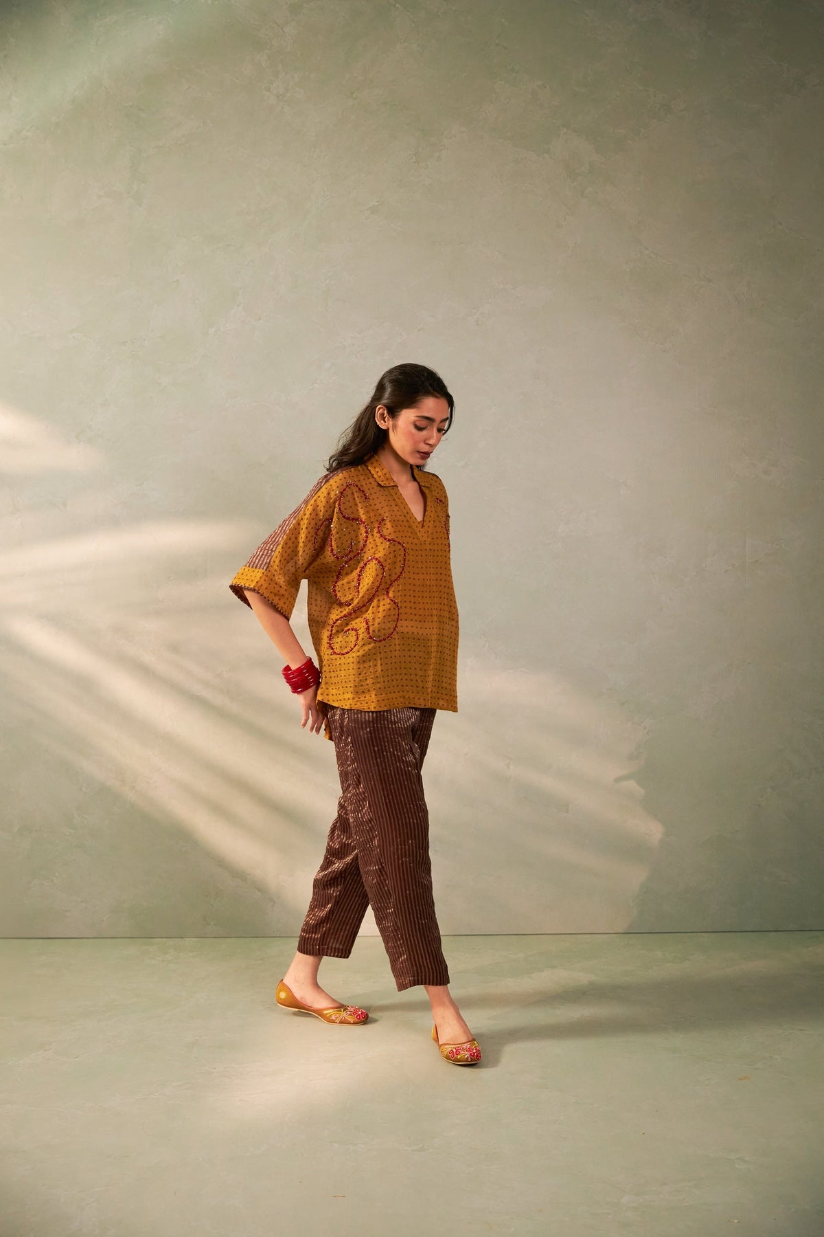 Kesar Noor Embroidered Co-ord Set- Set of 2 - CiceroniCo-ord SetPants and Pajamas