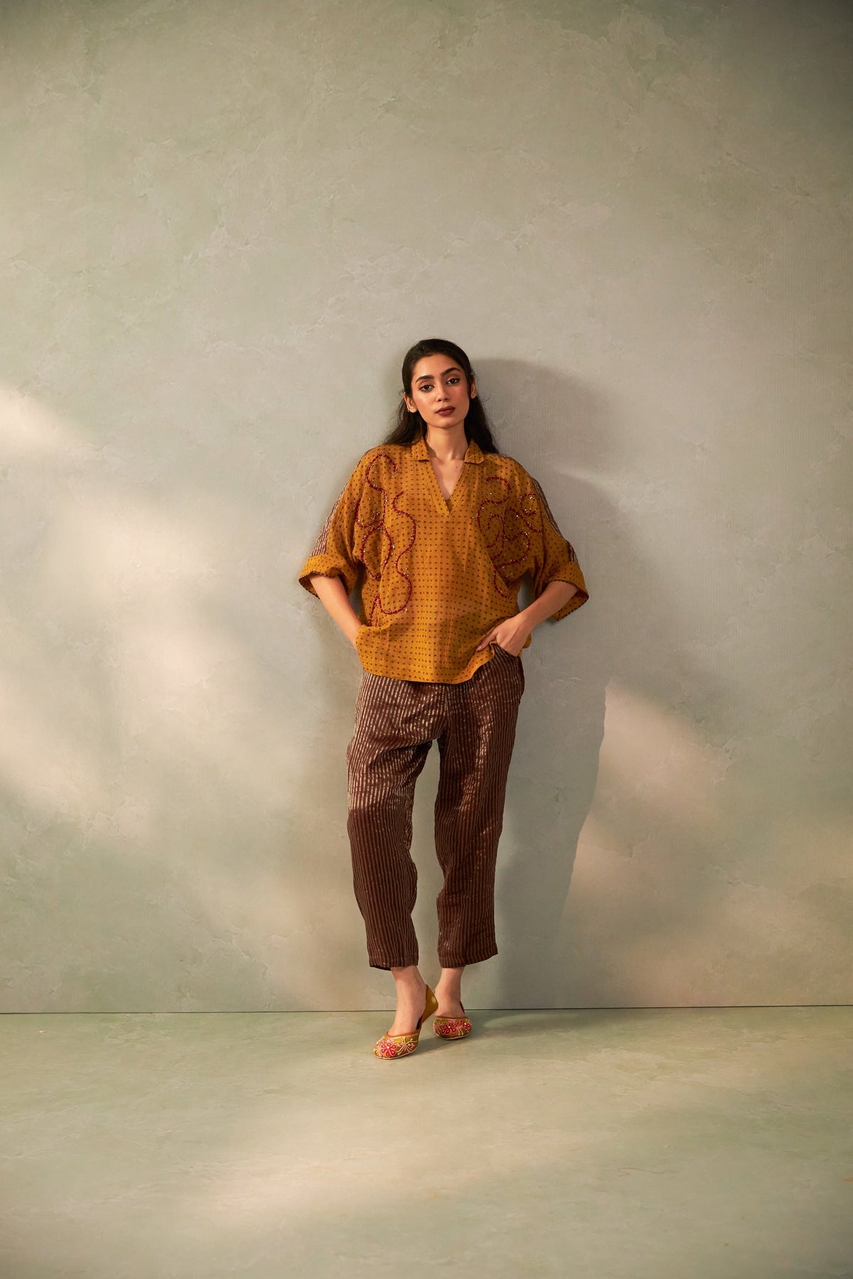 Kesar Noor Embroidered Co-ord Set- Set of 2 - CiceroniCo-ord SetPants and Pajamas