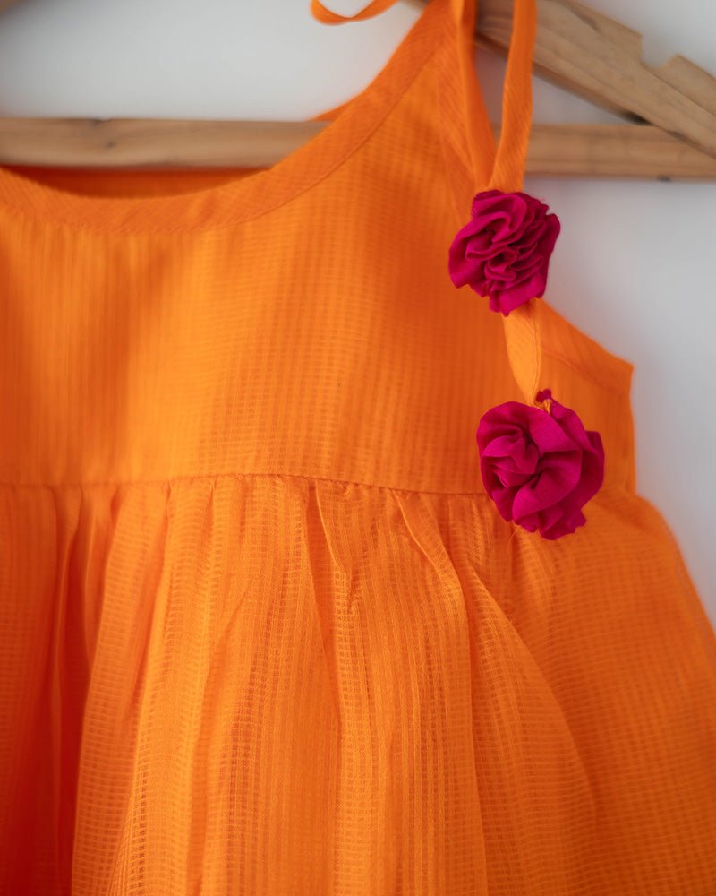 Kesar Orange Infant Tiered Festive Dress - CiceroniDressesLove The World Today