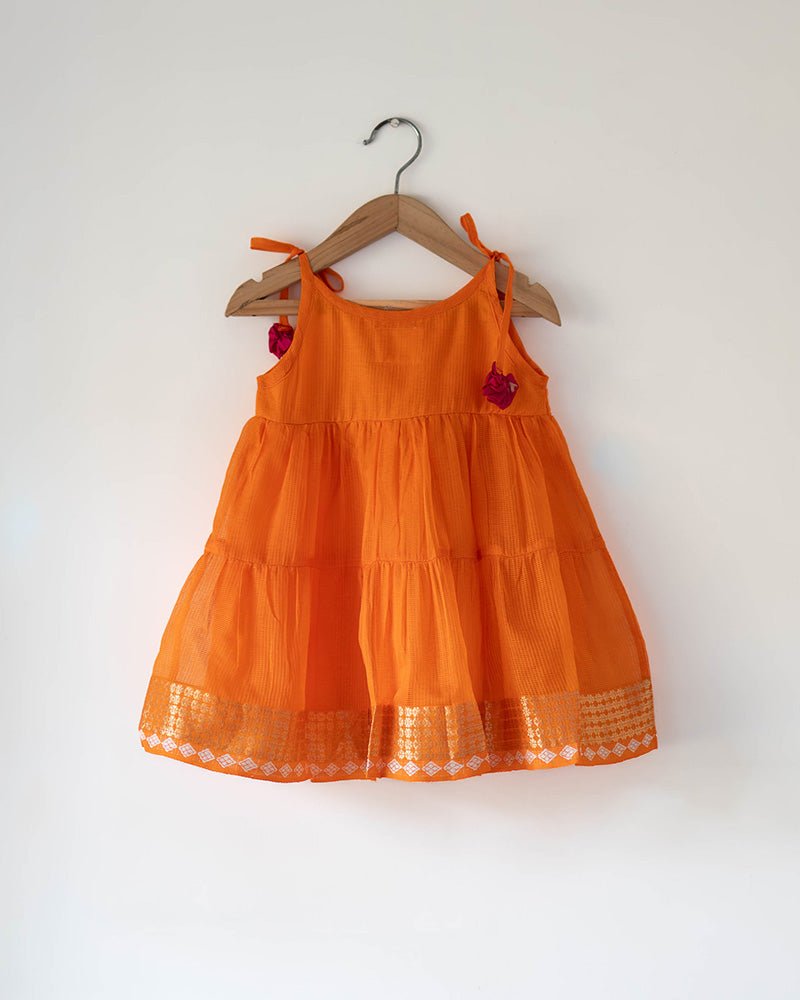 Kesar Orange Infant Tiered Festive Dress - CiceroniDressesLove The World Today