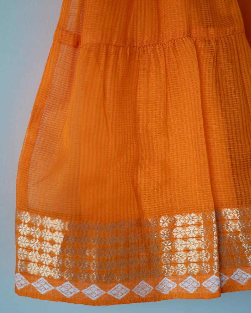 Kesar Orange Infant Tiered Festive Dress - CiceroniDressesLove The World Today