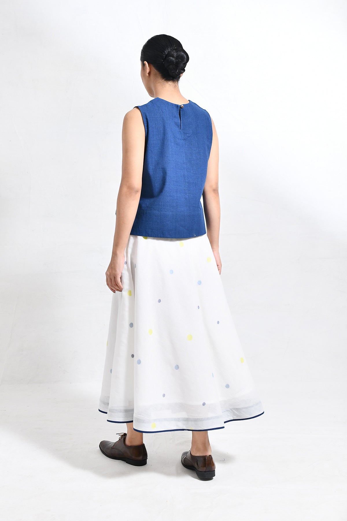 Khadi Crop Top & Jamdani Ureb Skirt Set - CiceroniSkirt SetHiranya