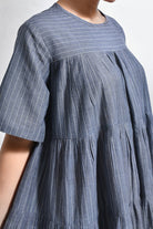 Khadi Striped Tier Dress - CiceroniDressesHiranya