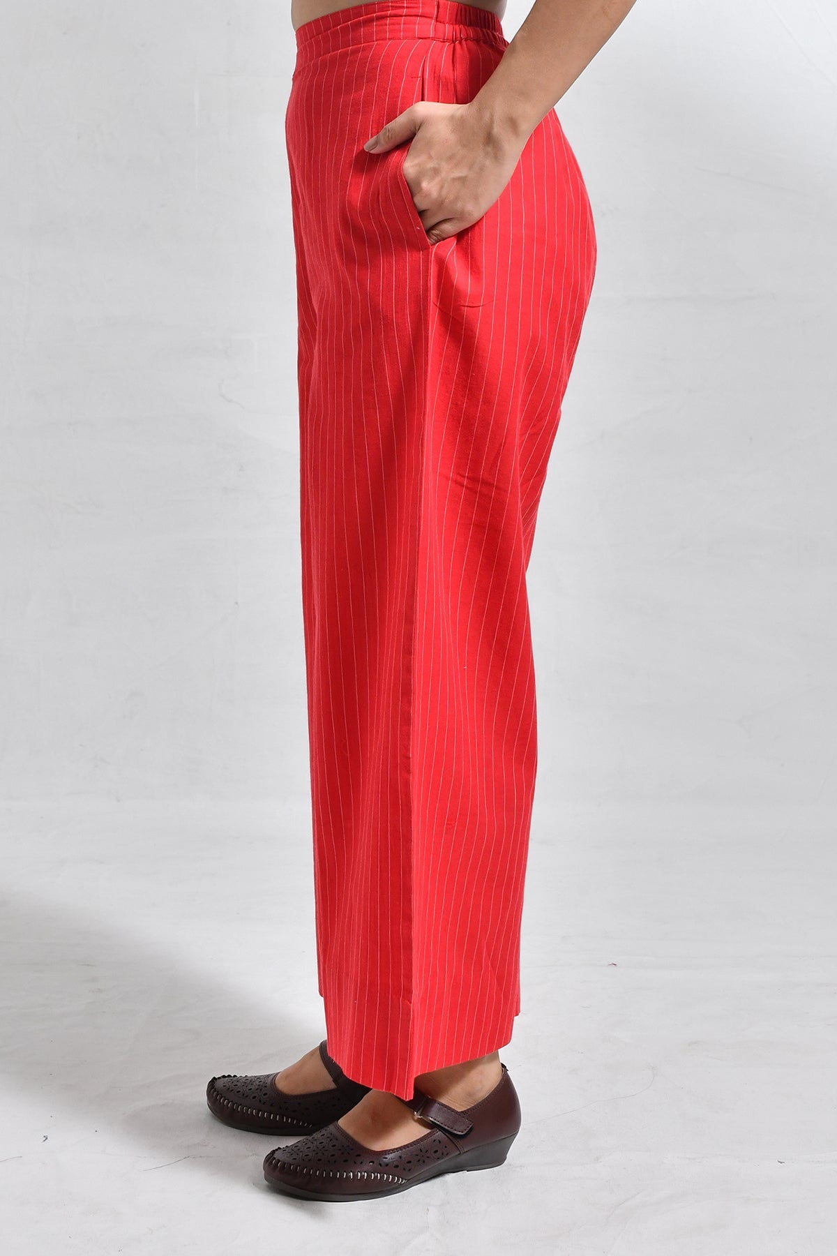 Khadi Stripes Neck - Gather Co - ord (Set of 2) - CiceroniKurta Set, Everyday WearHiranya