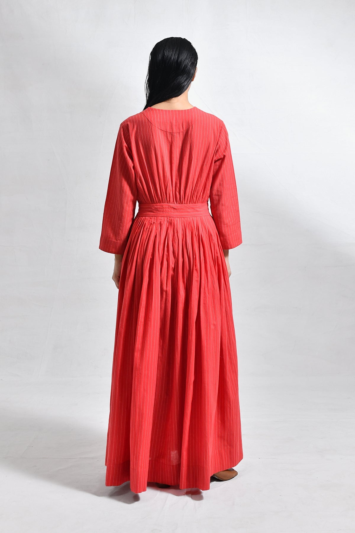 Khadi Stripes Wrap Dress - CiceroniDressesHiranya