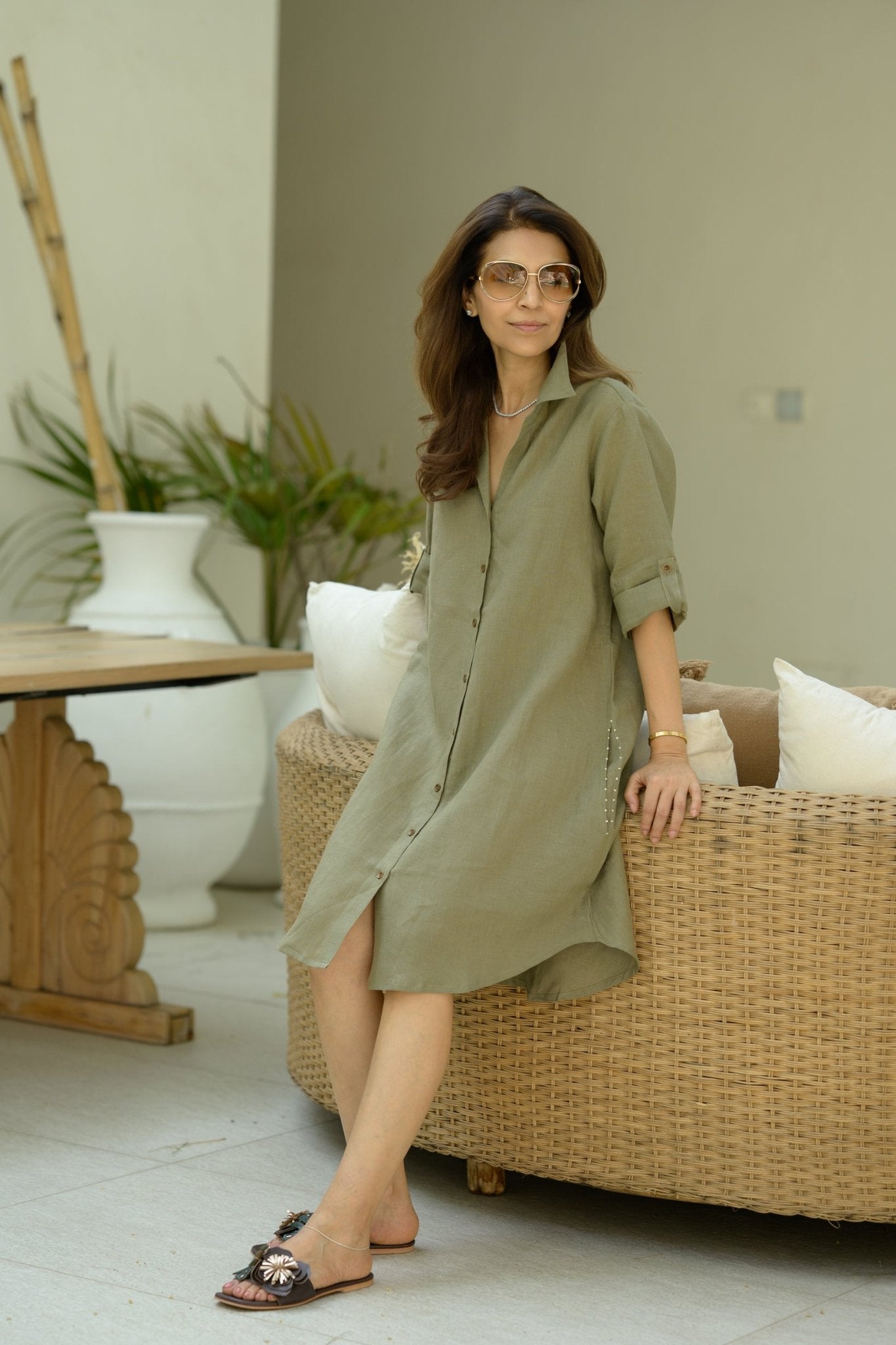 Khaki Shirt Dress - CiceroniDressesZanzibar Living