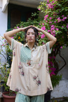 Kiiro Top - Ecru and Pink - CiceroniTopsKhyati Rughani