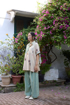 Kiiro Top - Ecru and Pink - CiceroniTopsKhyati Rughani