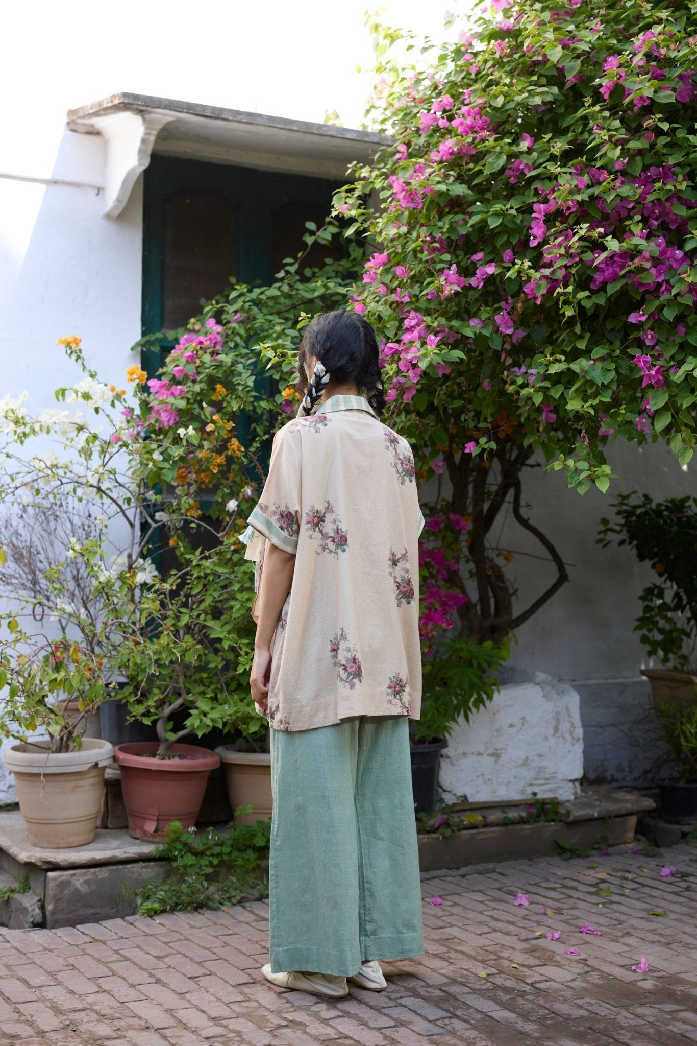 Kiiro Top - Ecru and Pink - CiceroniTopsKhyati Rughani