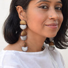 Kimaya Long Earrings - Beige - CiceroniEarringsPaulami