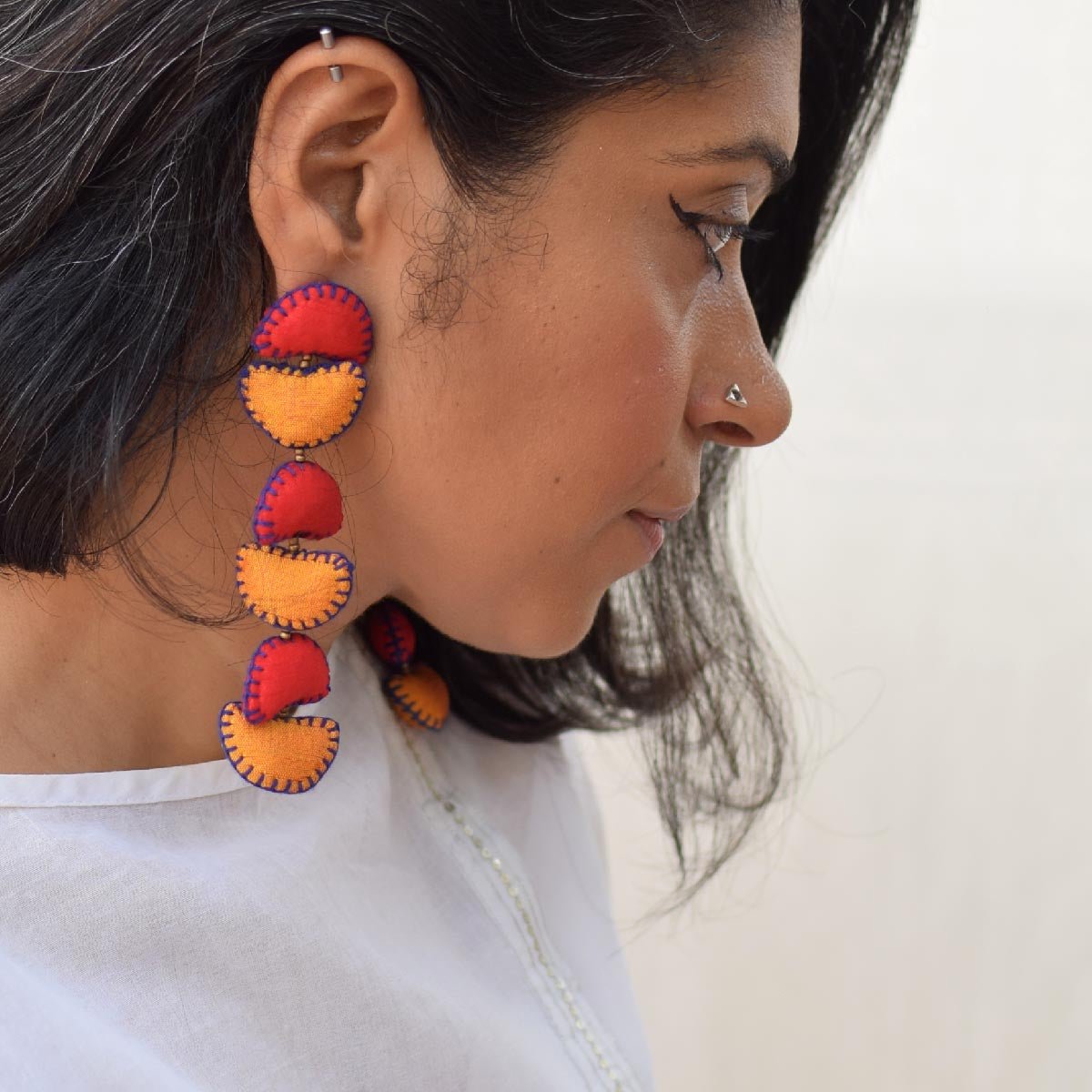 Kimaya Long Earrings - Red - CiceroniEarringsPaulami