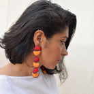 Kimaya Long Earrings - Red - CiceroniEarringsPaulami