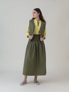 Kimidori Purple Lime Gingham Skirt - CiceroniSkirtsShades of India