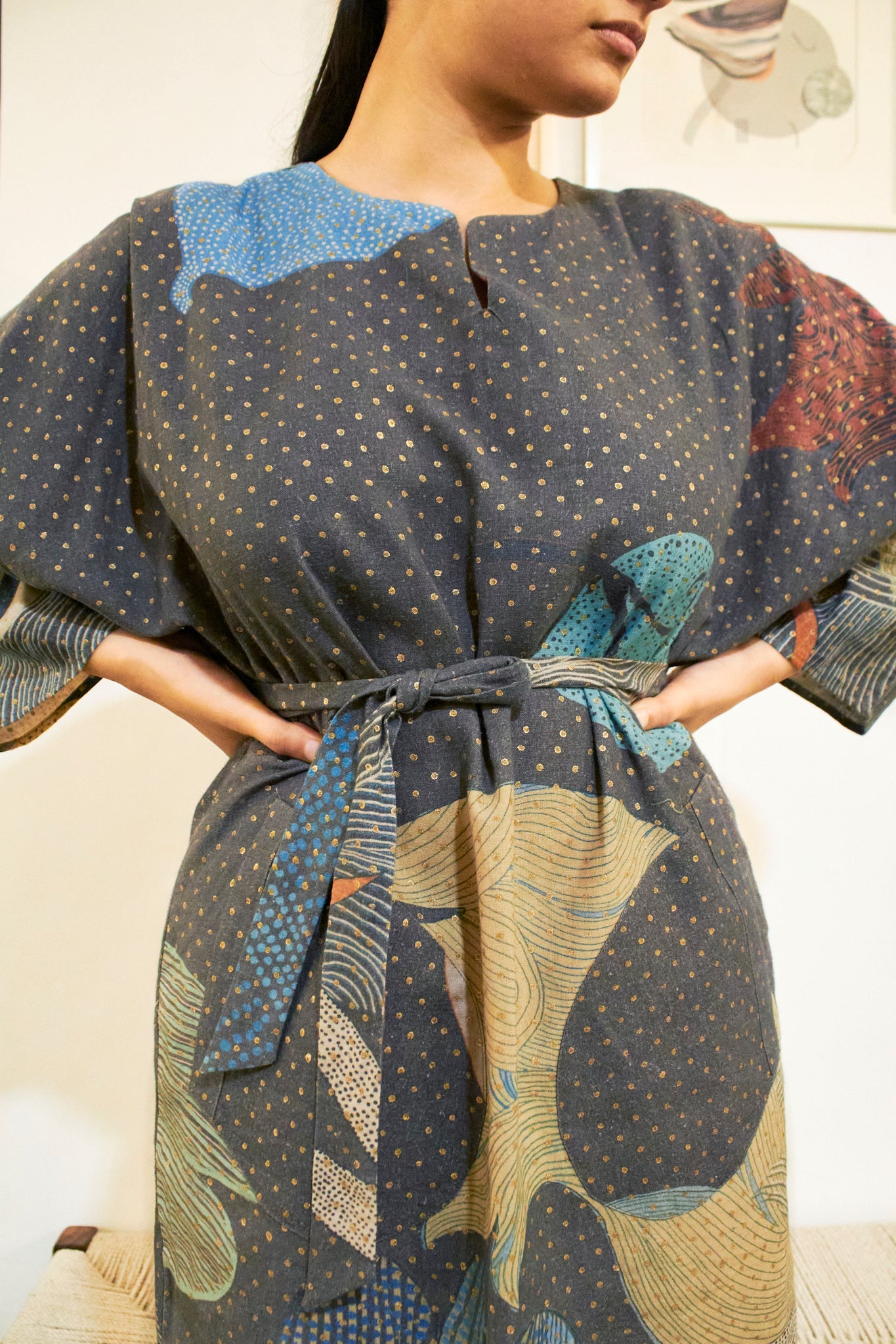 Kimono Dress in Madhu Linen Cotton - CiceroniDressesNikyta's Workroom