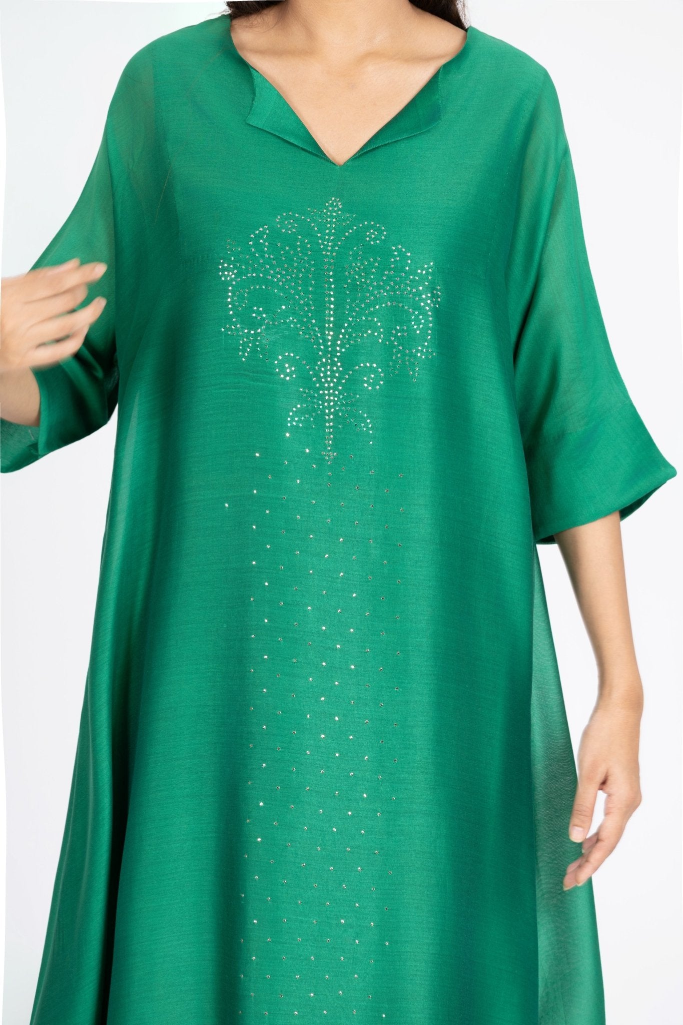 Kimono Tunic and Pants - Emerald Green - CiceroniTunic SetBhavik Shah