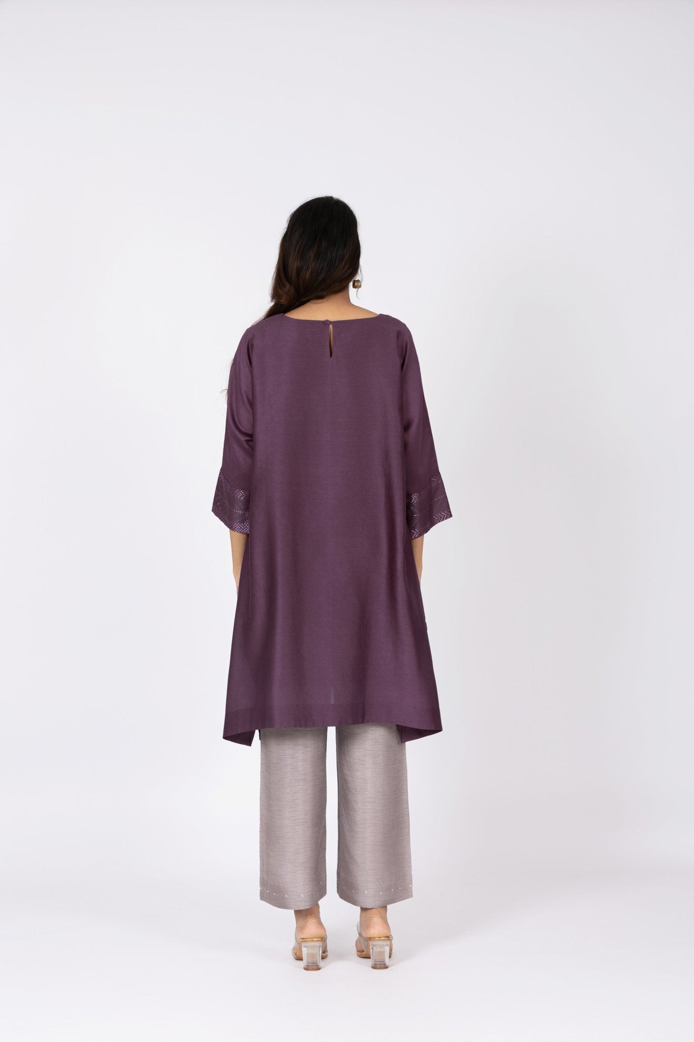 Kimono Tunic and Pants - Plum Brown - CiceroniTunic SetBhavik Shah