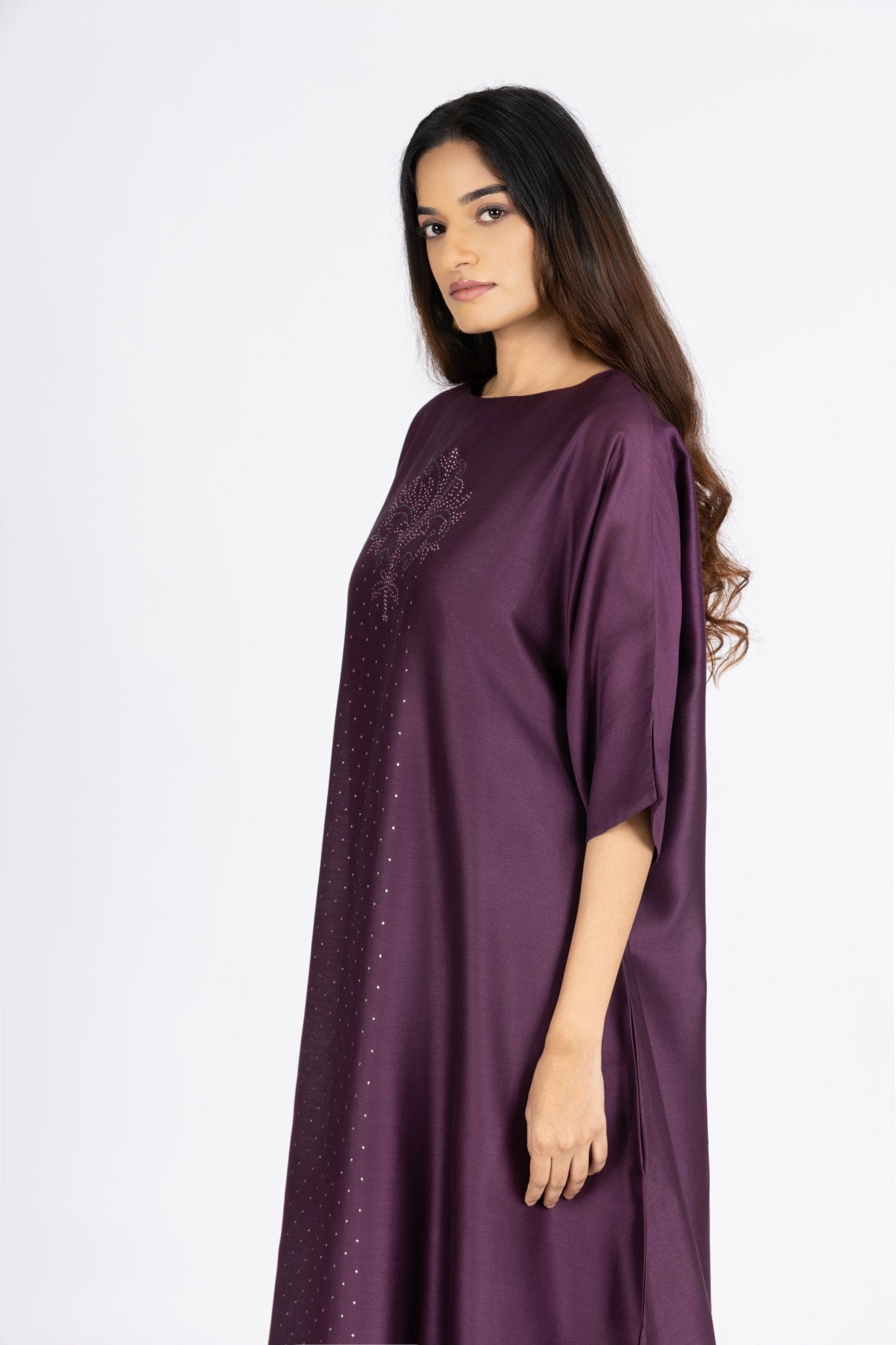 Kimono Tunic and Pants - Plum Brown - CiceroniTunic SetBhavik Shah