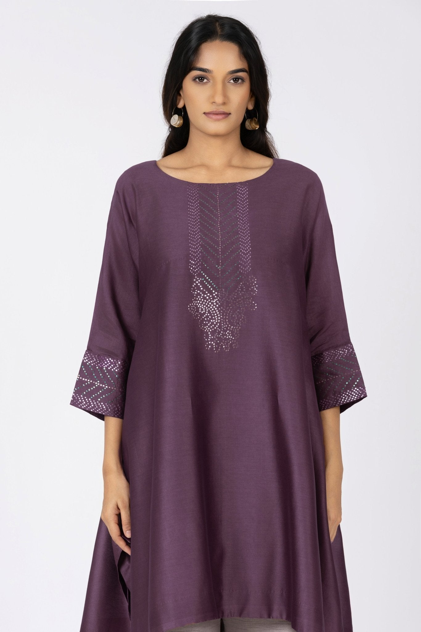 Kimono Tunic and Pants - Plum Brown - CiceroniTunic SetBhavik Shah