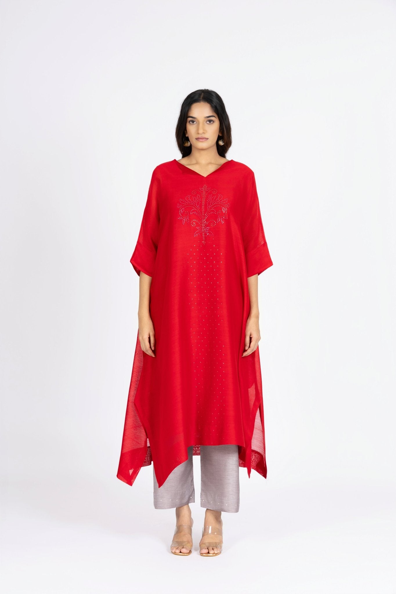 Kimono Tunic and Pants - Red - CiceroniTunic SetBhavik Shah