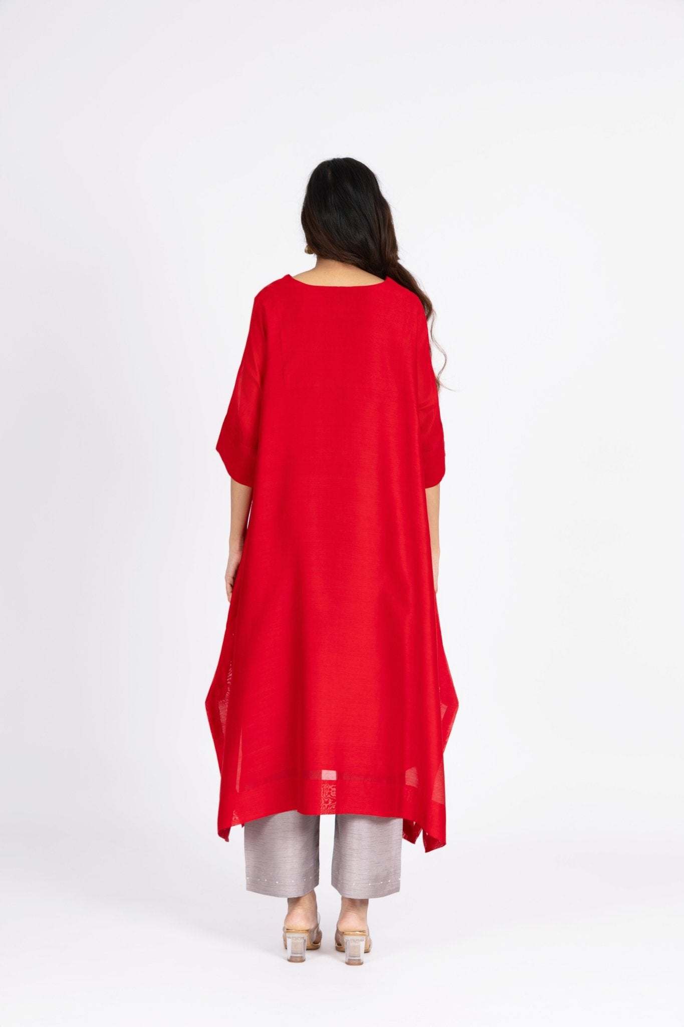Kimono Tunic and Pants - Red - CiceroniTunic SetBhavik Shah