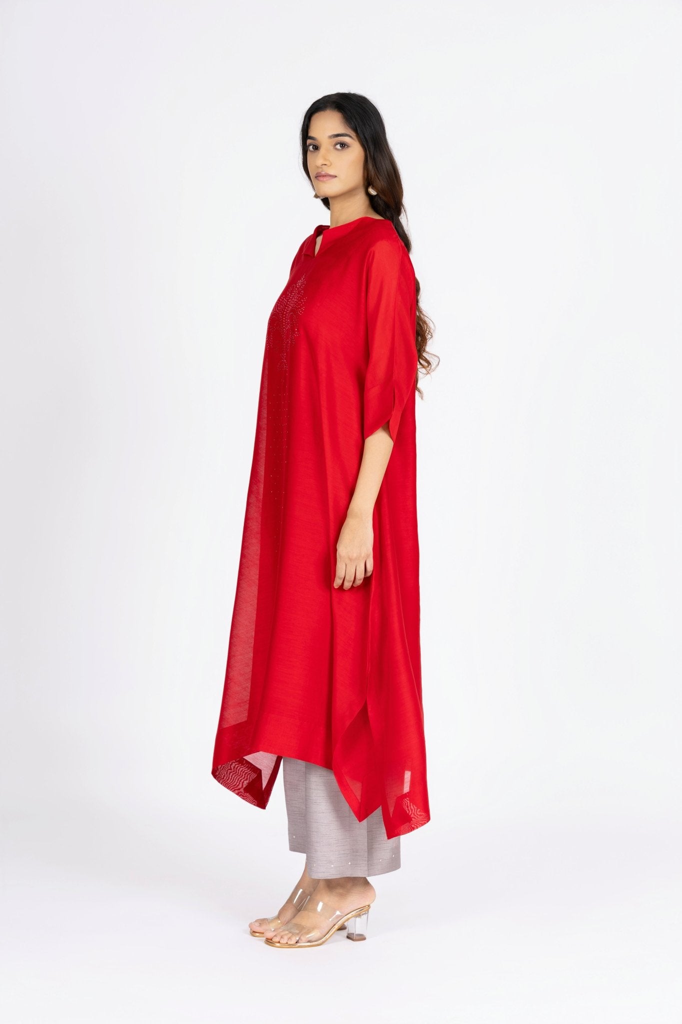 Kimono Tunic and Pants - Red - CiceroniTunic SetBhavik Shah