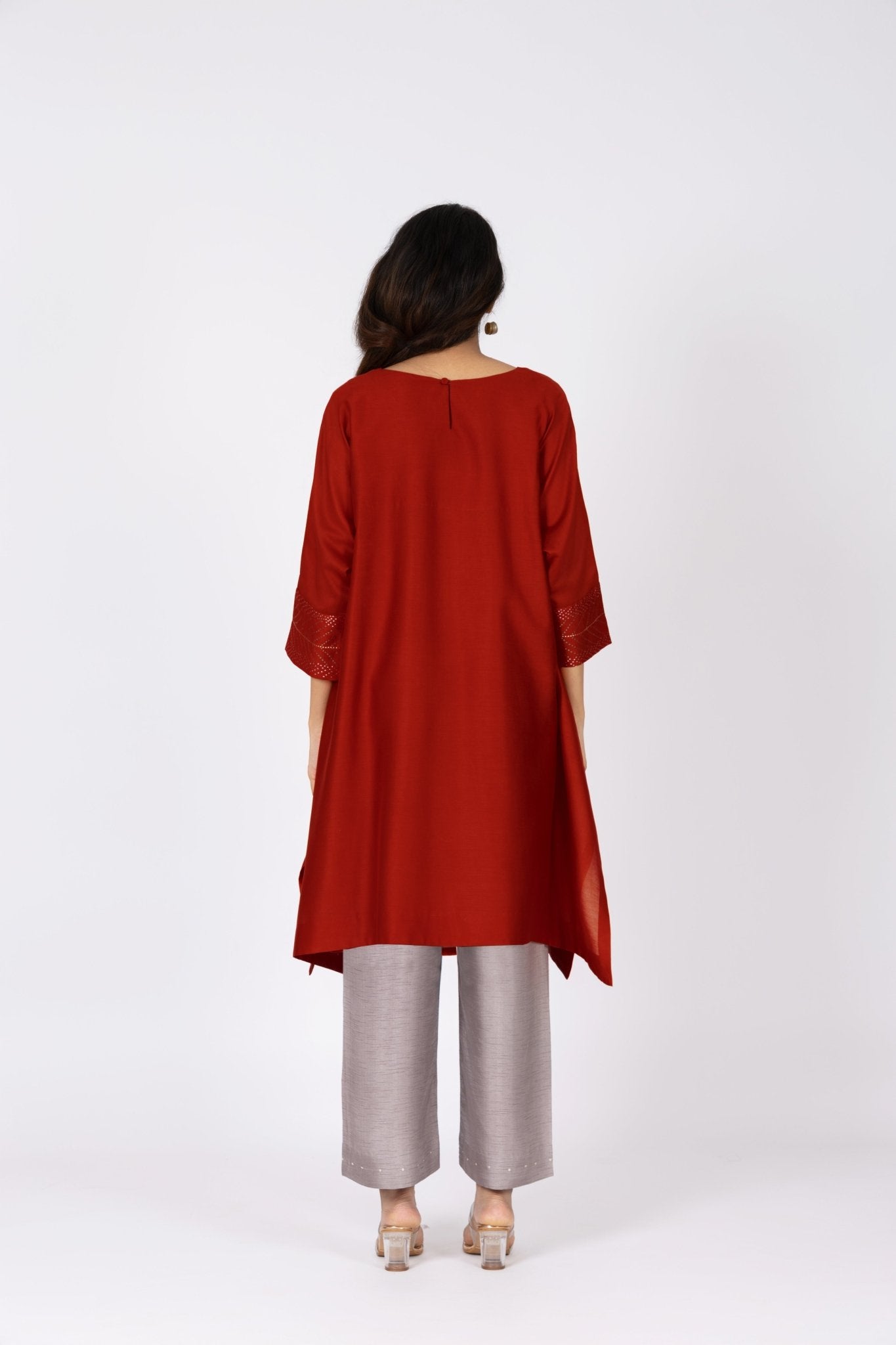 Kimono Tunic and Pants - Red - CiceroniTunic SetBhavik Shah