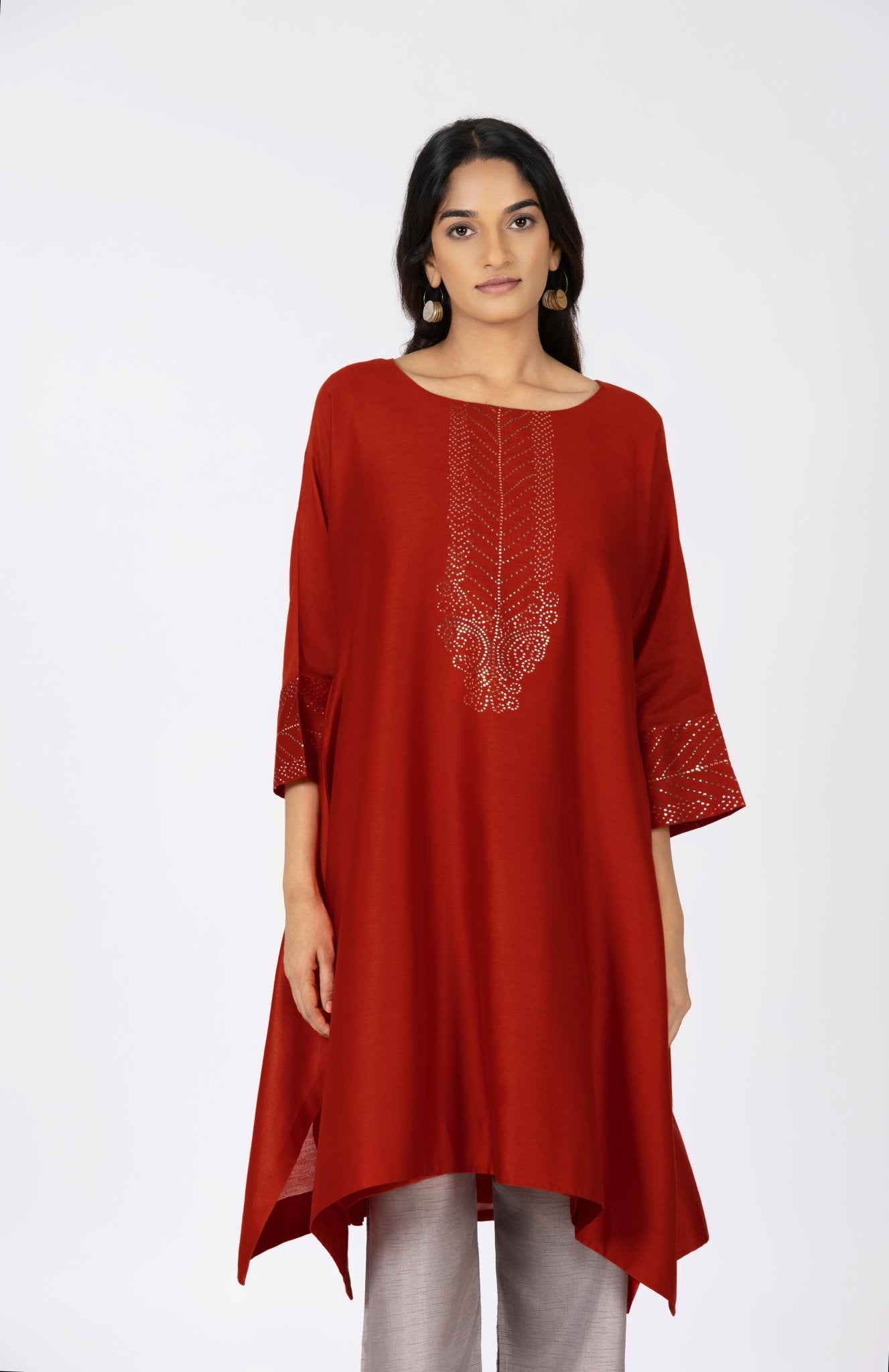 Kimono Tunic and Pants - Red - CiceroniTunic SetBhavik Shah
