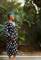 Kimono Tunic in Black Ikat - CiceroniTunicsChiu