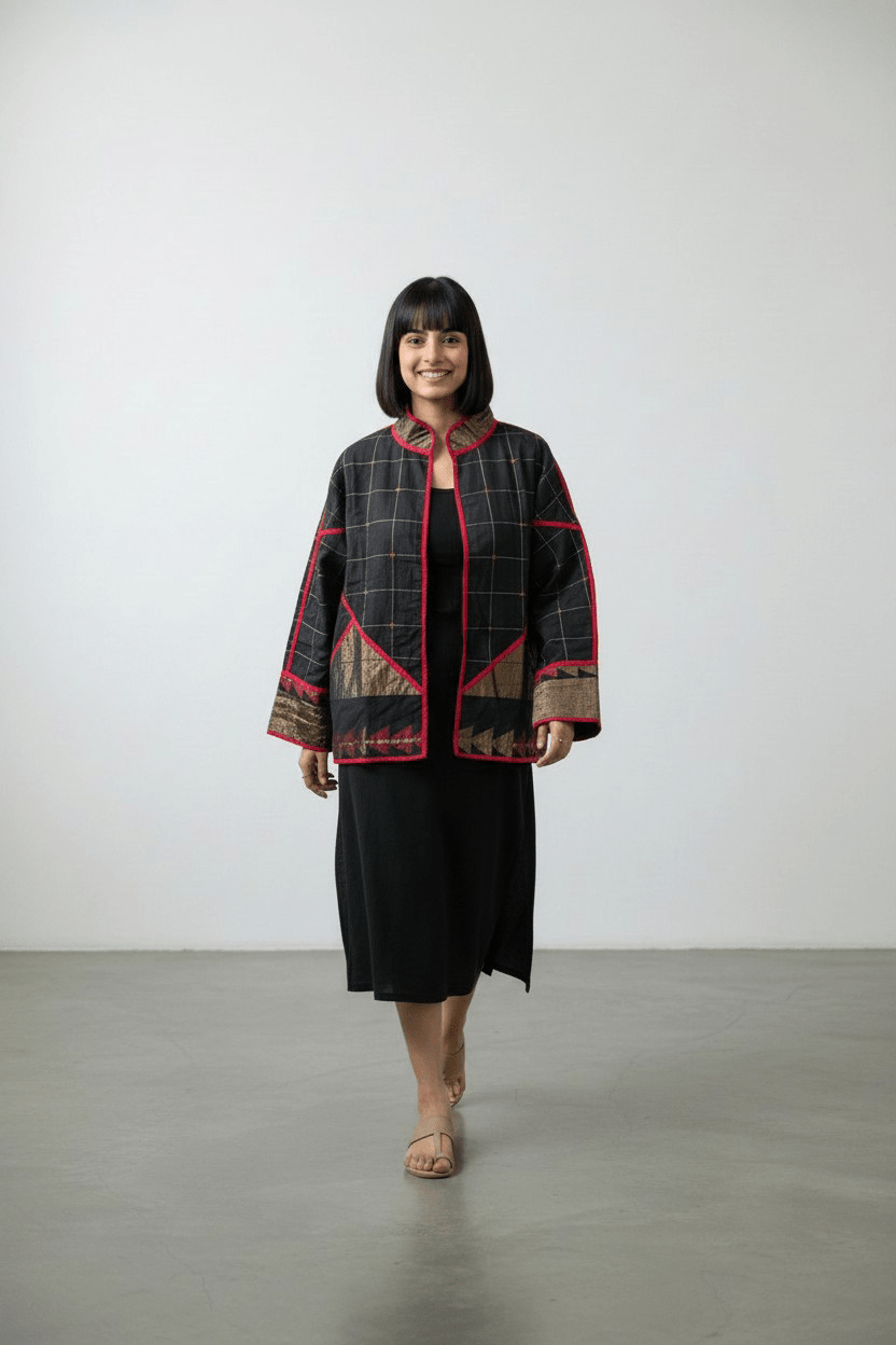 Kohl Bomber – Black Pyramid Jamdani - CiceroniJacketsBhomra