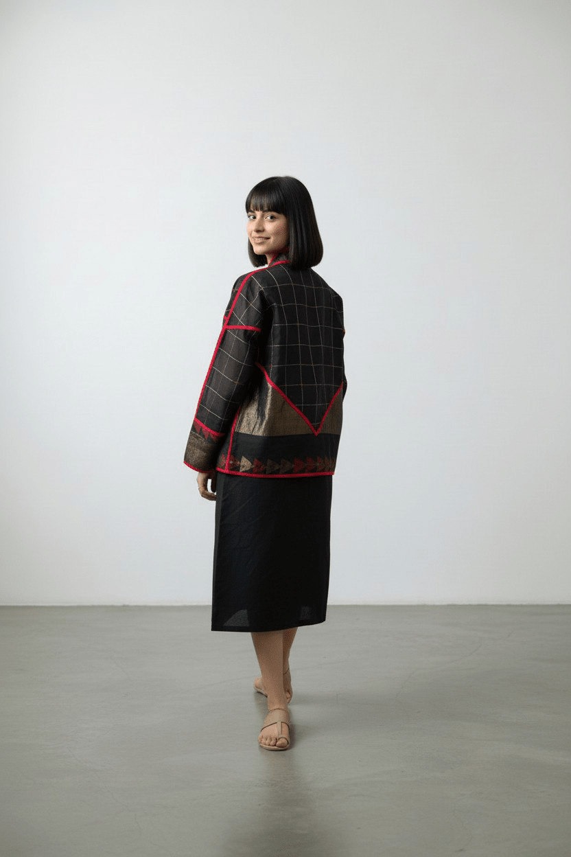 Kohl Bomber – Black Pyramid Jamdani - CiceroniJacketsBhomra