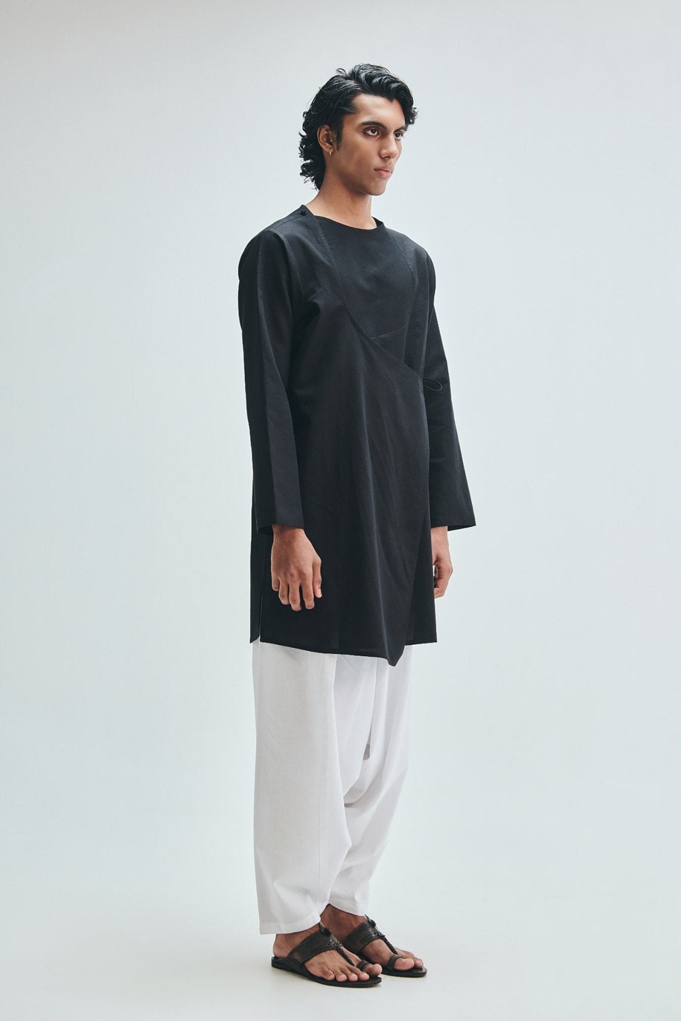 Kohl Co-Linen Men's Angrakha Kurta - CiceroniKurtaSaphed