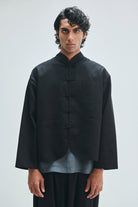 Kohl Co-Linen Men’s Mandarin Collar Jacket - CiceroniJacketSaphed