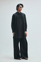 Kohl Co-Linen Men's Pleated Yoke Kurta - CiceroniKurtaSaphed