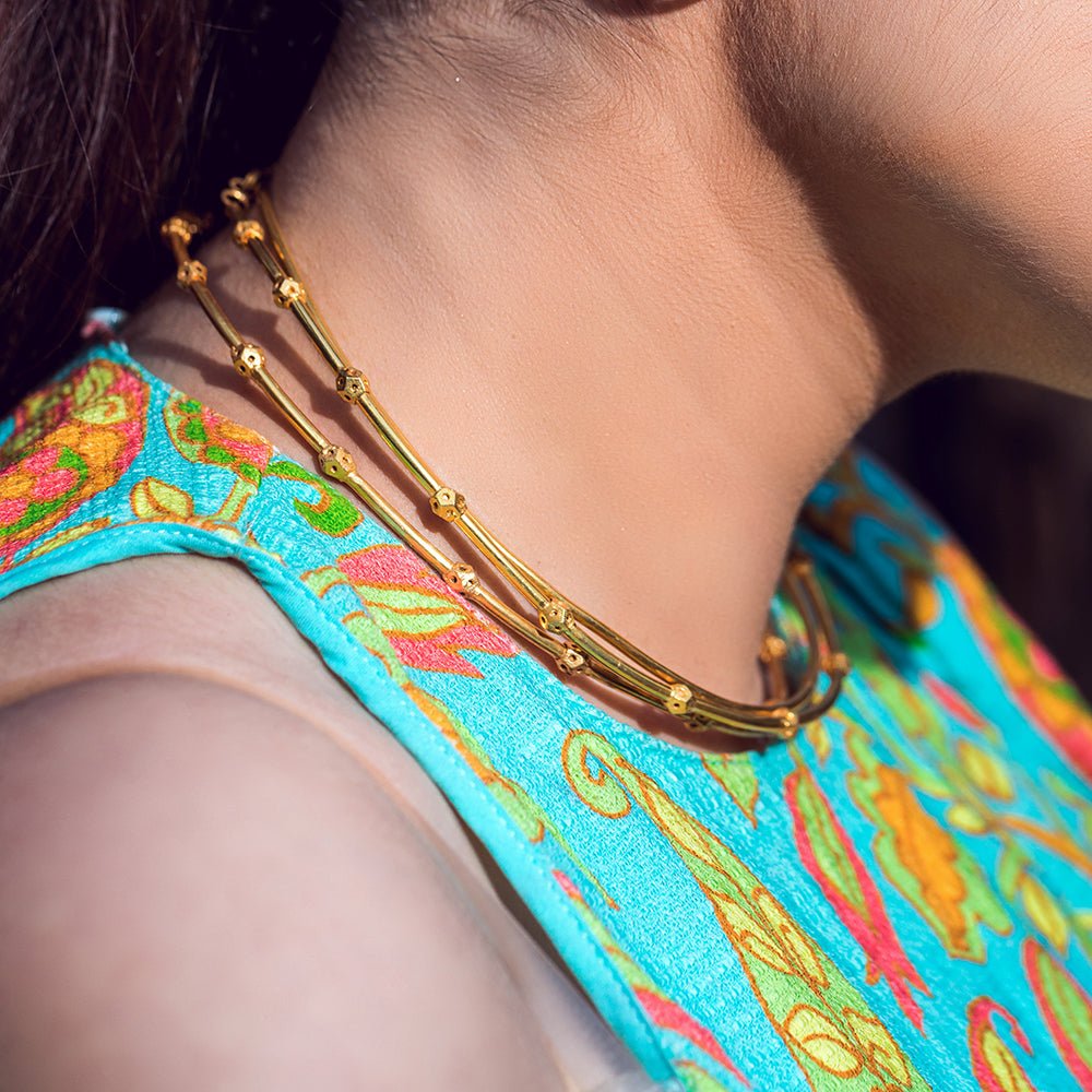 Koi Geometric Gold Choker - CiceroniChokerUnbent