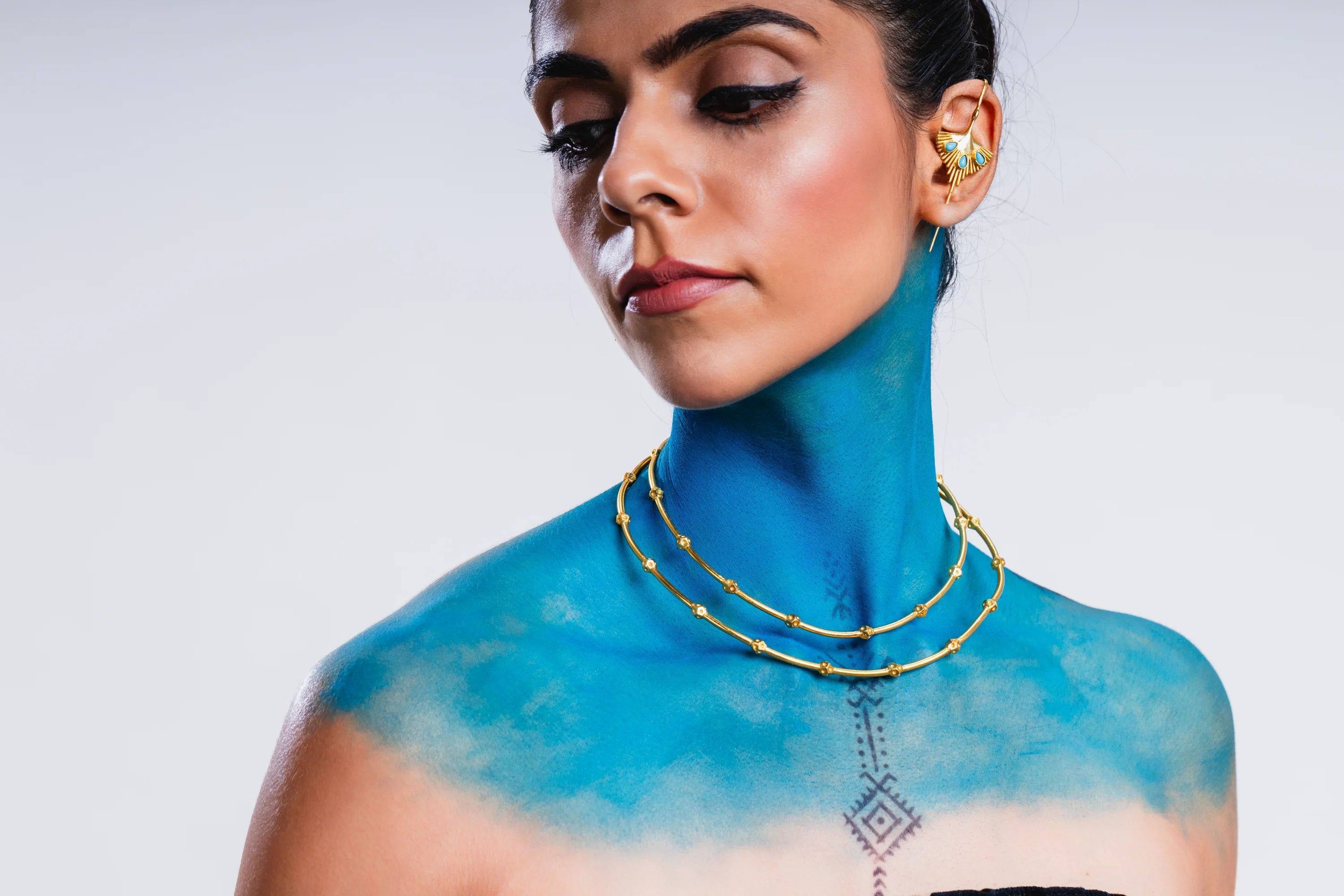 Koi Geometric Gold Choker - CiceroniChokerUnbent
