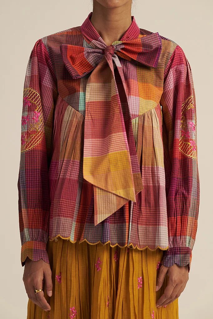 Kopou Set - Multi Check Mustard - CiceroniSkirt SetGaach