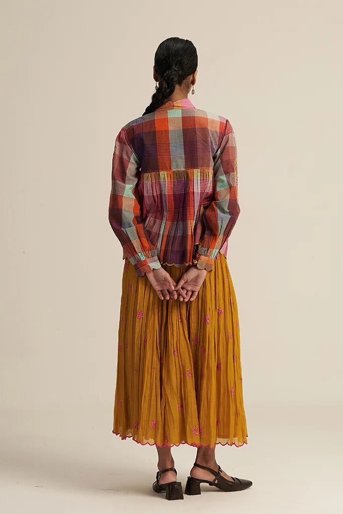 Kopou Set - Multi Check Mustard - CiceroniSkirt SetGaach