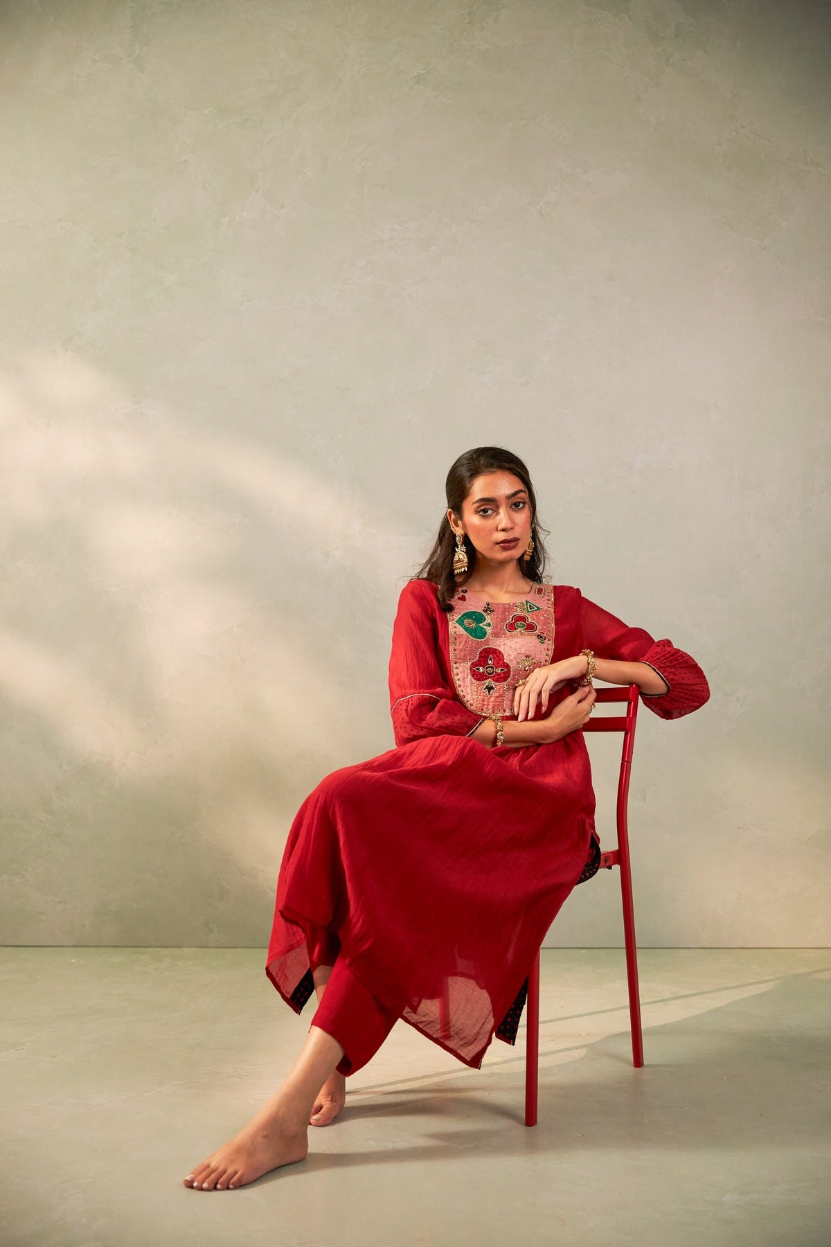 Kumkum Embroidered Kurta Set- Set of 2 - CiceroniKurta Set, Festive WearPants and Pajamas