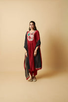 Kumkum Embroidered Kurta Set- Set of 3 - CiceroniKurta Set, Festive WearPants and Pajamas