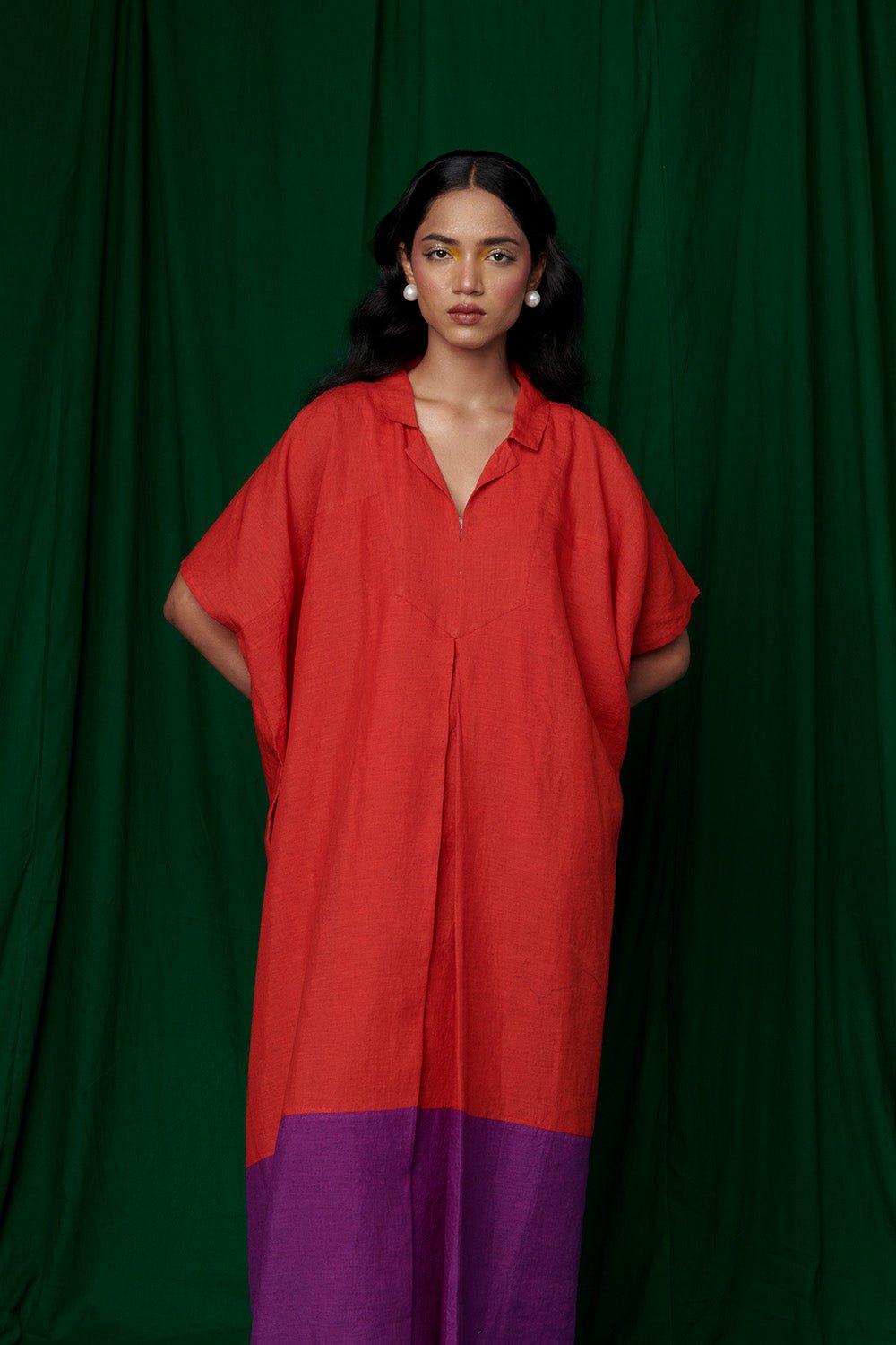 Kumkum Linen Kaftan Dress - CiceroniKaftanSaphed