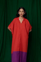 Kumkum Linen Kaftan Dress - CiceroniKaftanSaphed